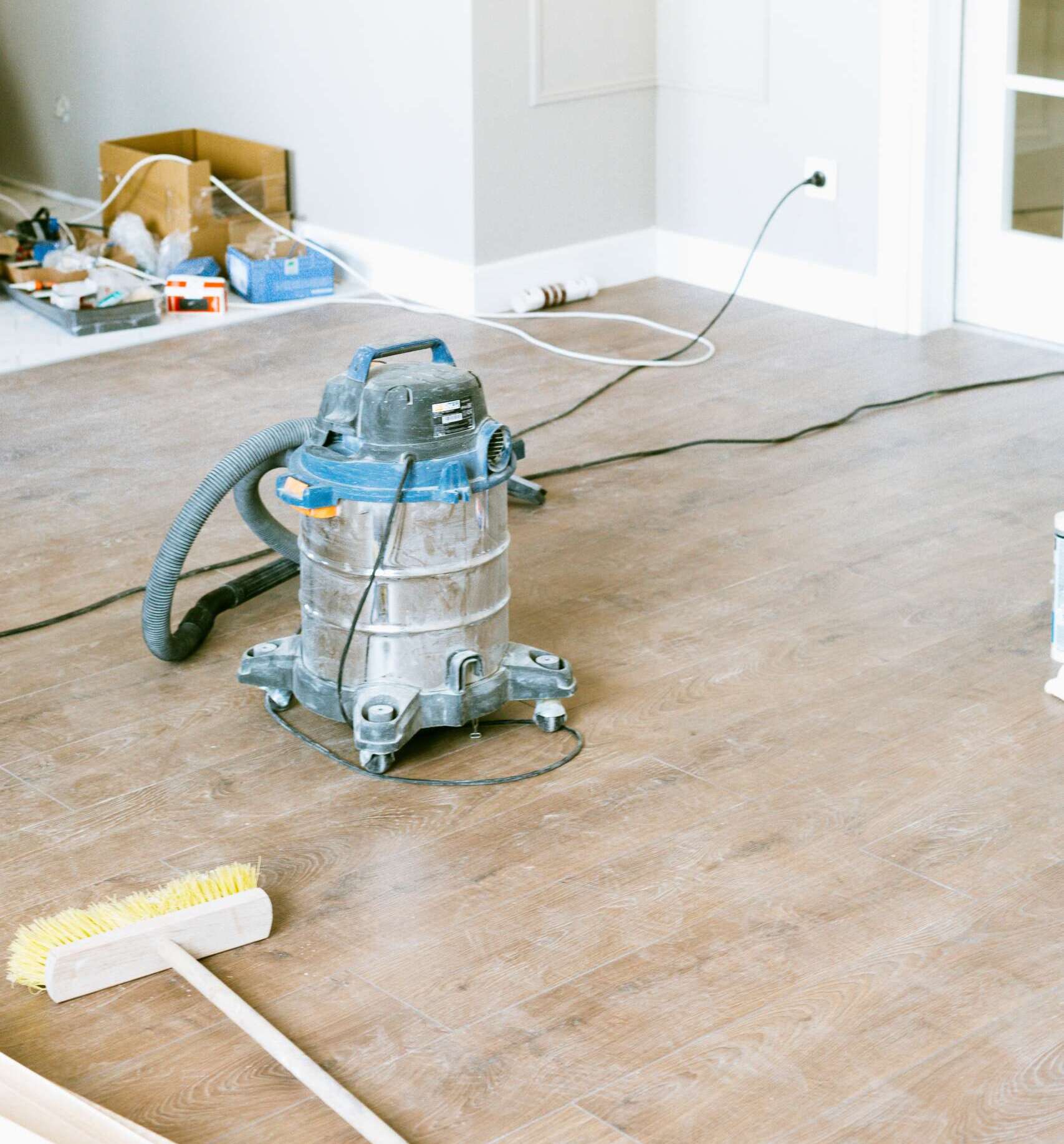 Sweeping compound from Inventory Express being used to clean dusty work area